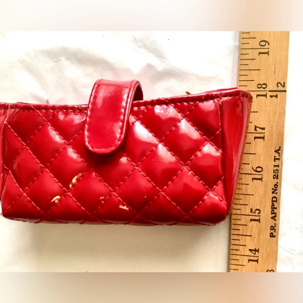 New❣️ Red Gold Patent Leather Zipper Bag